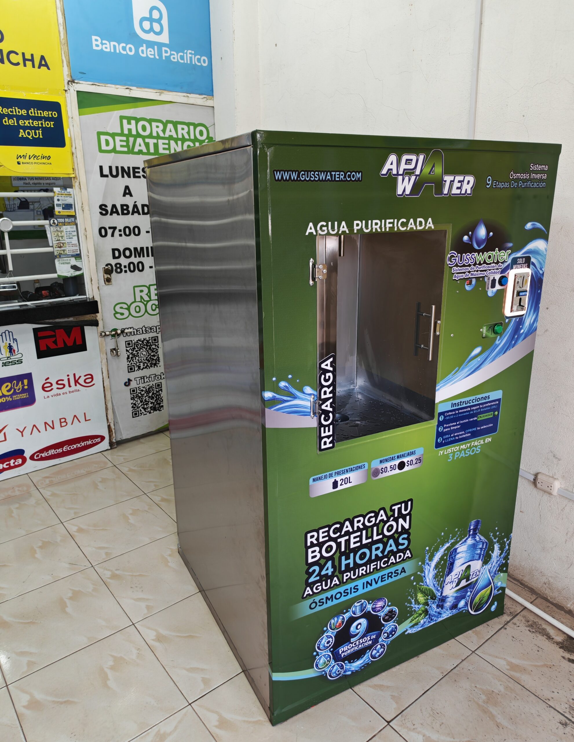 VENDING AUTOMÁTICO 24 HORAS ÓSMOSIS INVERSA DESDE 100 BOTELLONES DÍA